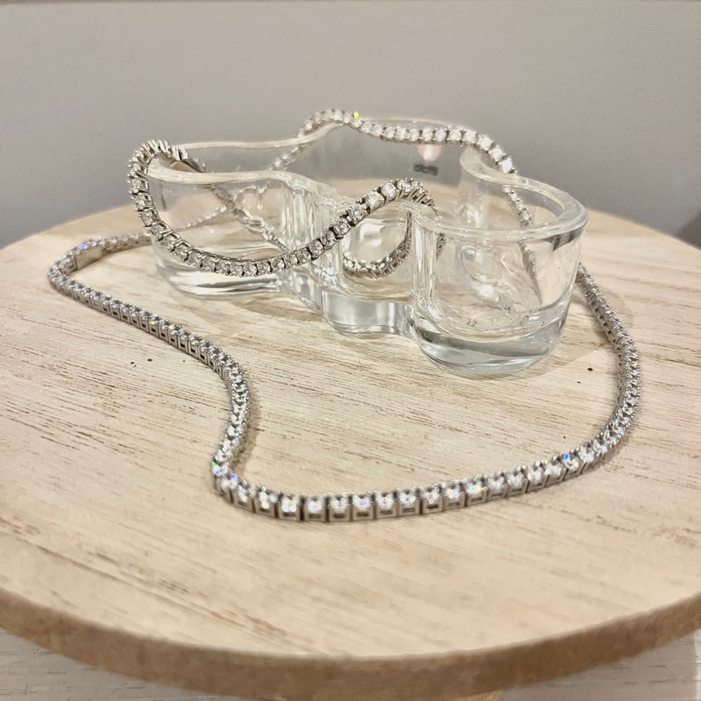 M Jewelrs Pavé Tennis Bracelet and Necklace